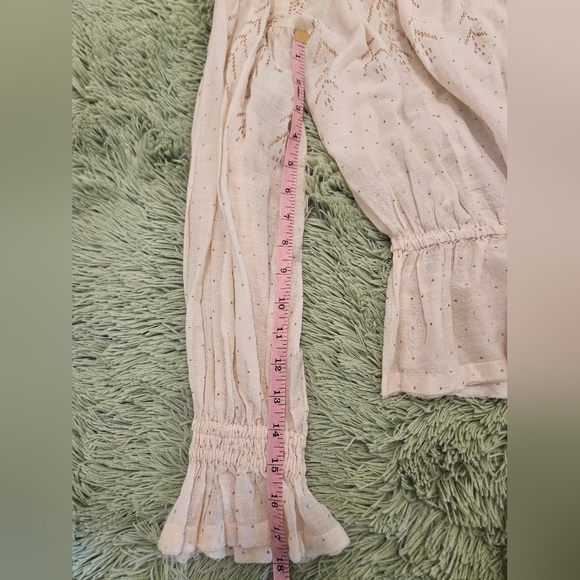 Free People Counting Stars Peasant Blouse Boho Size S - Picture 12 of 14